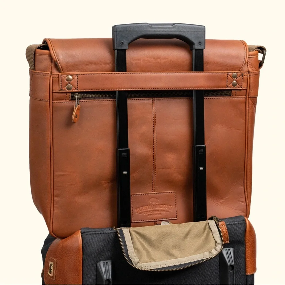 Roosevelt Buffalo Leather Satchel Messenger Bag | Amber Brown NIB
